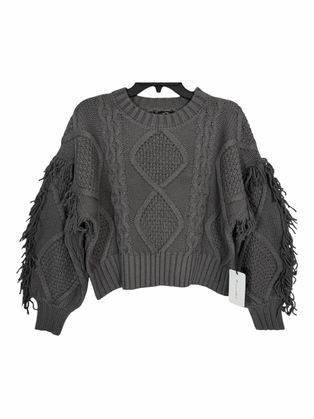 Line And Dot Women’s NWT “Jasper Fringe Sweater” In Charcoal Gray. Size XS. - Picture 12 of 14